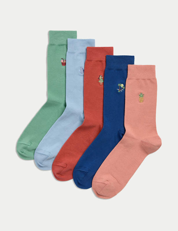 5pk Cool & Fresh™ Hawaiian Cotton Rich Socks