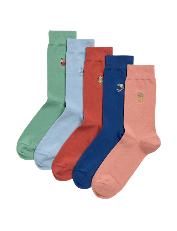 5pk Cool & Fresh™ Hawaiian Cotton Rich Socks
