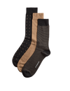 3pk Assorted Design Mercerised Cotton Blend Socks