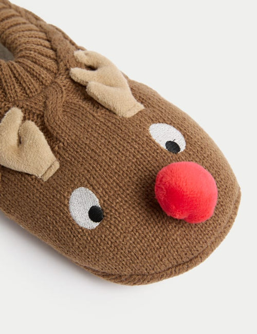 Reindeer Slipper Socks