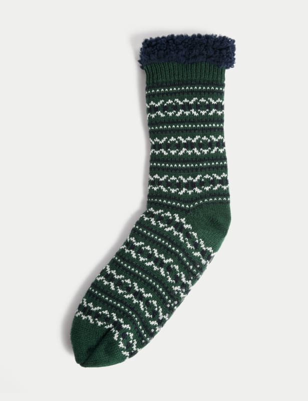 Fair Isle Slipper Socks