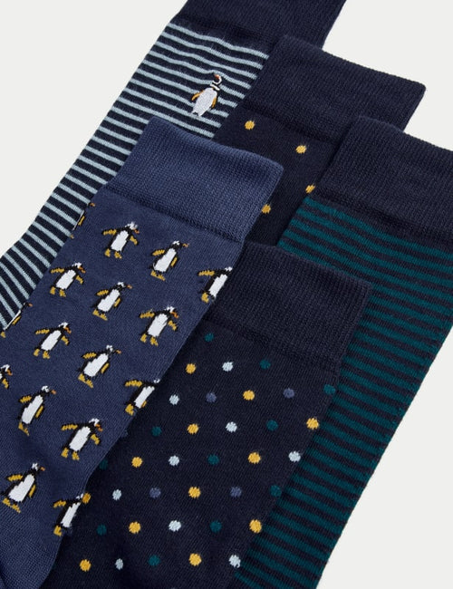 5pk Penguin Cotton Rich Socks