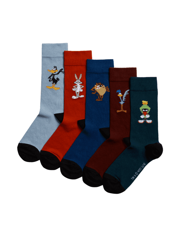 5pk Looney Tunes™ Cotton Rich Socks