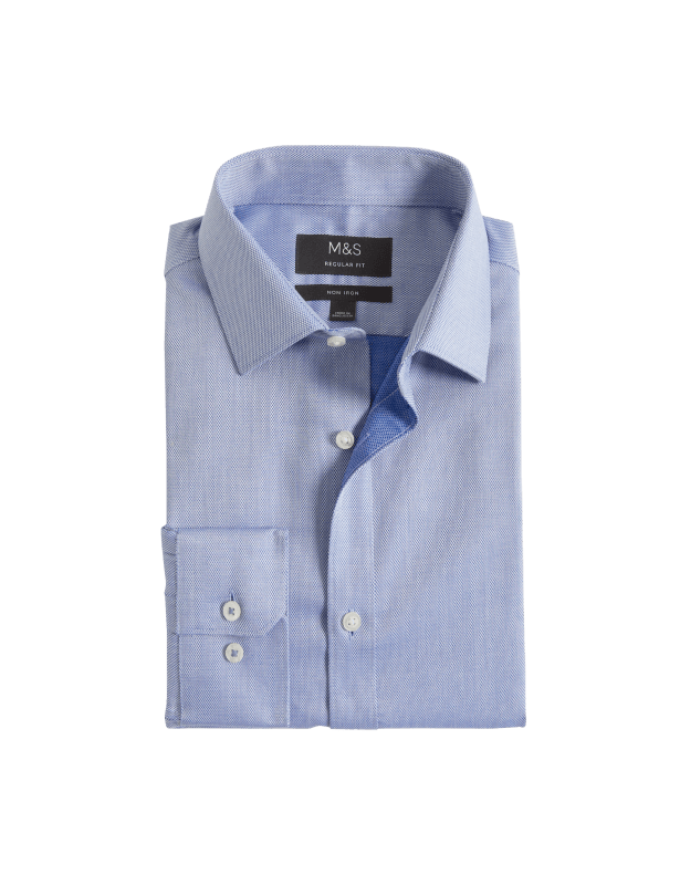 Regular Fit Non Iron Pure Cotton Textured Shirt