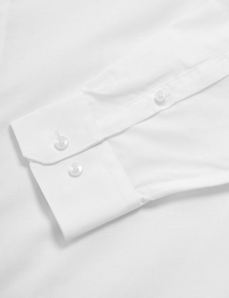 Regular Fit Linen Blend Weave Shirt