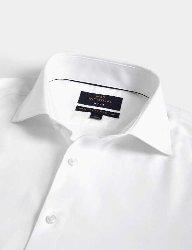 Slim Fit Luxury Cotton Double Cuff Twill Shirt