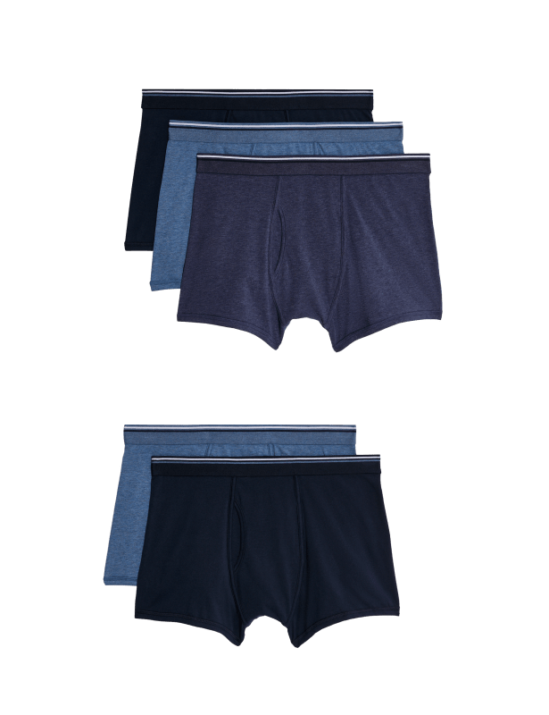 5pk Cotton Stretch Cool & Fresh™ Marl Trunks