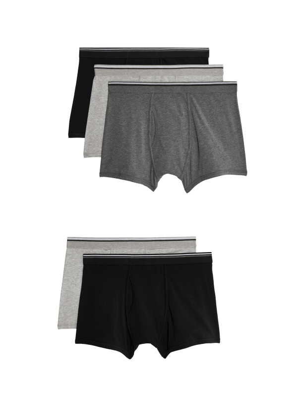 5pk Cotton Stretch Cool & Fresh™ Marl Trunks