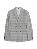 Skinny Fit Check Stretch Suit Jacket