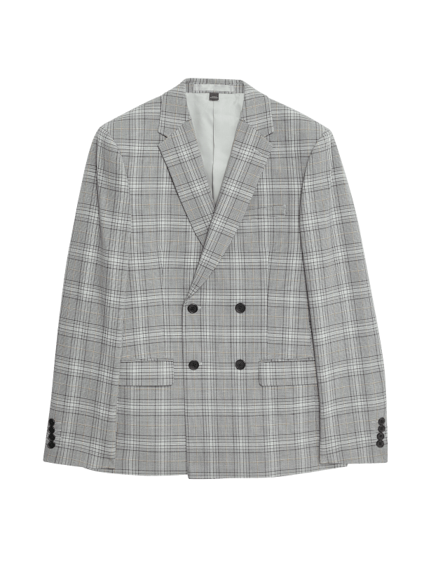 Skinny Fit Check Stretch Suit Jacket