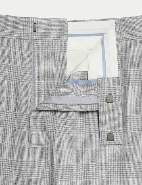 Slim Fit Prince of Wales Check Suit Trousers