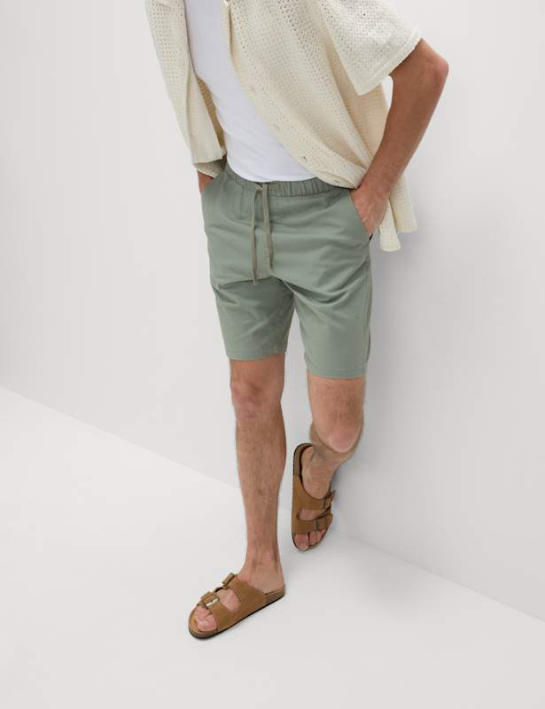 Linen Blend Elasticated Waist Shorts
