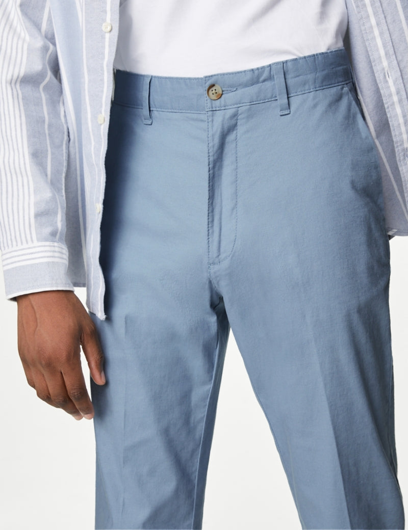 Regular Fit Linen Blend Stretch Chinos