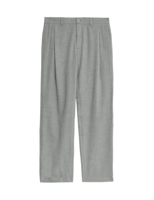 Tapered Fit Twin Pleat Trousers