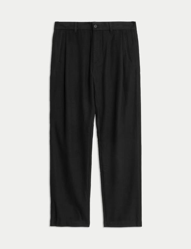 Tapered Fit Twin Pleat Trousers