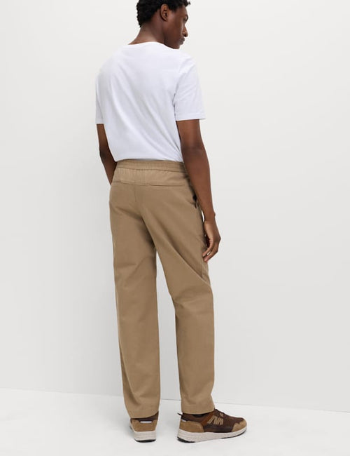 Pure Cotton Herringbone Trousers