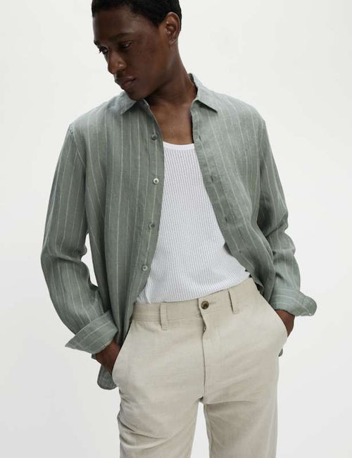 Regular Fit Pure Linen Striped Shirt
