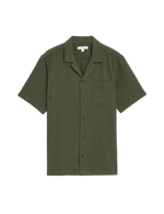 Easy Iron Pure Cotton Cuban Collar Waffle Shirt