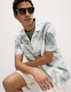 Cotton Rich Short Sleeve Cuban Collar Shirt