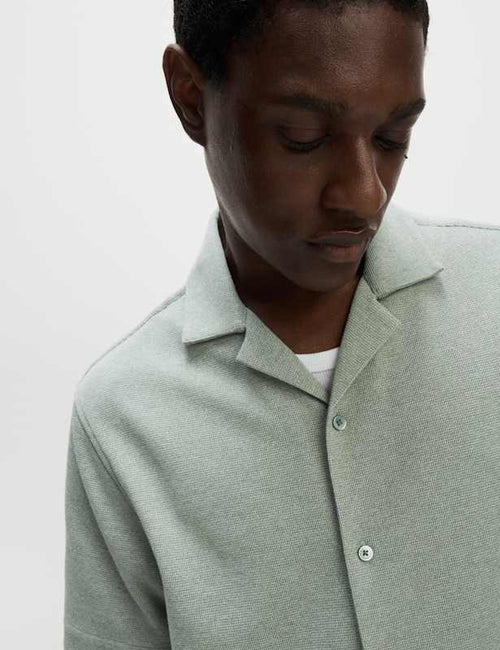 Cotton Blend Textured Knitted Shirt