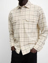 Cotton Linen Blend Checked Shirt