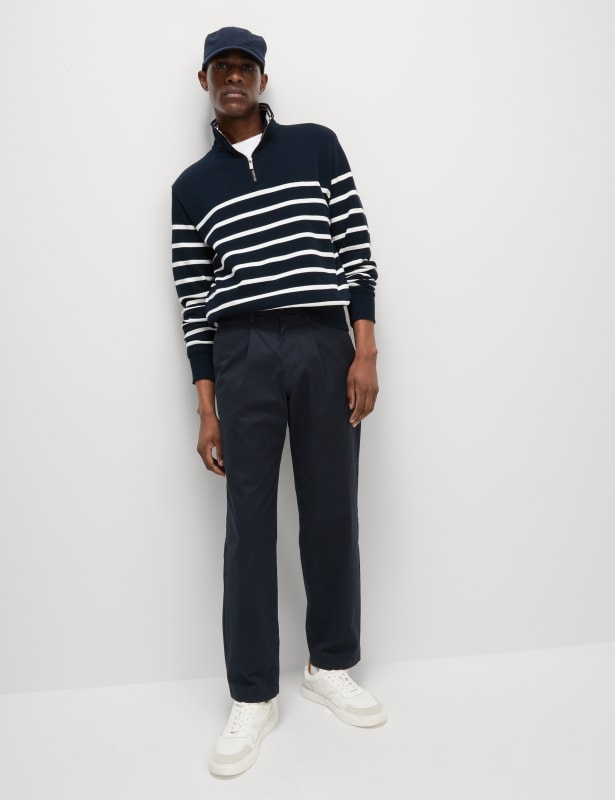 Pure Cotton Striped Sweatshirt