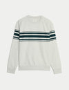 Cotton Rich Waffle Striped Sweatshirt