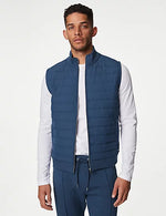 Cotton Blend Zip Up Gilet