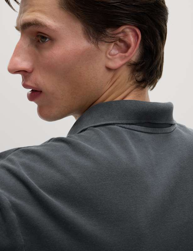 Cotton Blend Garment Dyed Polo Shirt