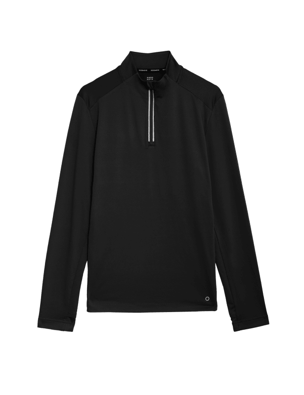 Half Zip Funnel Neck Long Sleeve Top