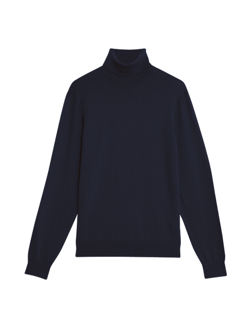 Cotton Rich Roll Neck Jumper with Wool