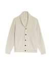 Cotton Blend Ribbed Shawl Collar Cardigan