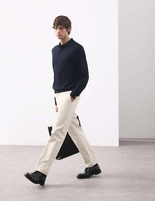 Pure Extra Fine Merino Wool Polo Shirt