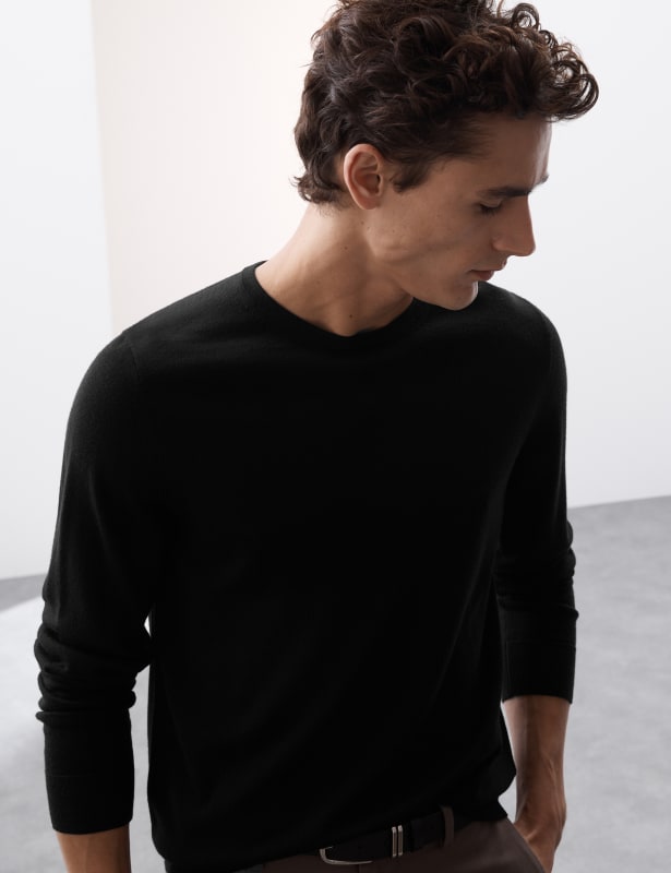 Pure Extra Fine Merino Wool Crew Neck Jumper