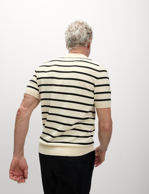 Cotton Rich Striped Knitted T-Shirt