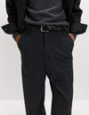 Relaxed Fit Pinstripe Flat Front Trousers