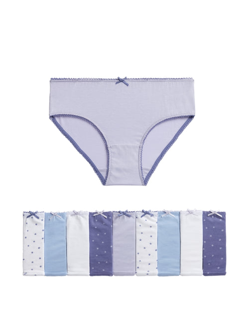 10pk Pure Cotton Knickers (2-12 Yrs)