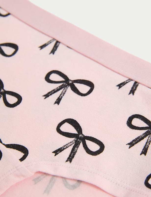 7pk Cotton with Stretch Bow Shorts (5-16 Yrs)