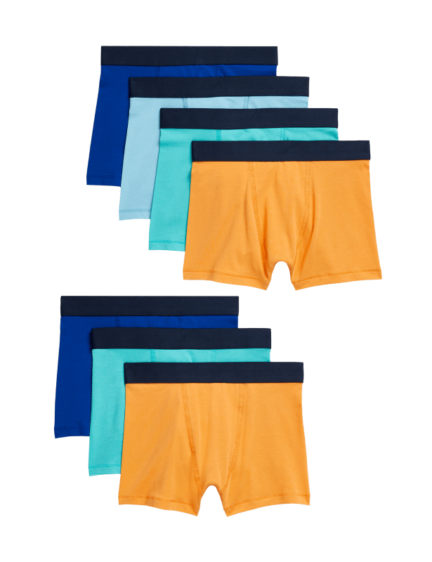 7pk Cotton Rich Bright Trunks (5-16 Yrs)