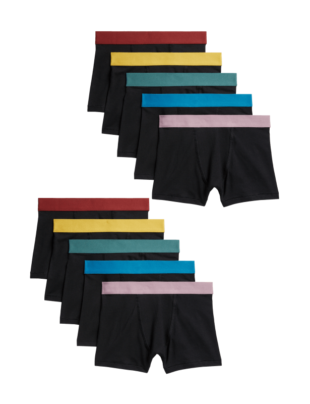 10pk Cotton Rich Trunks (5-16 Yrs)