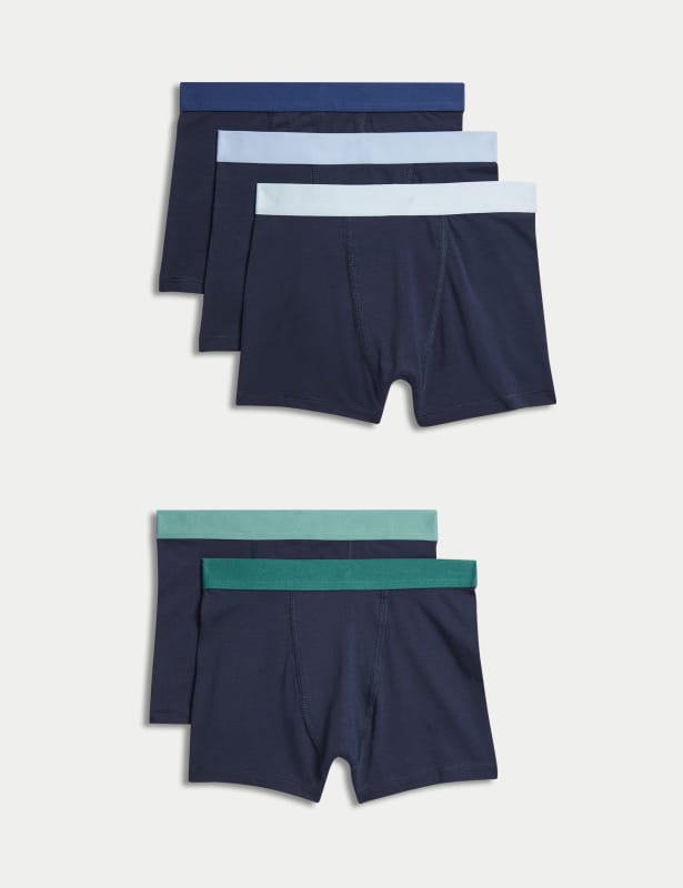 5pk Cotton with Stretch Trunks (5-16 Yrs)