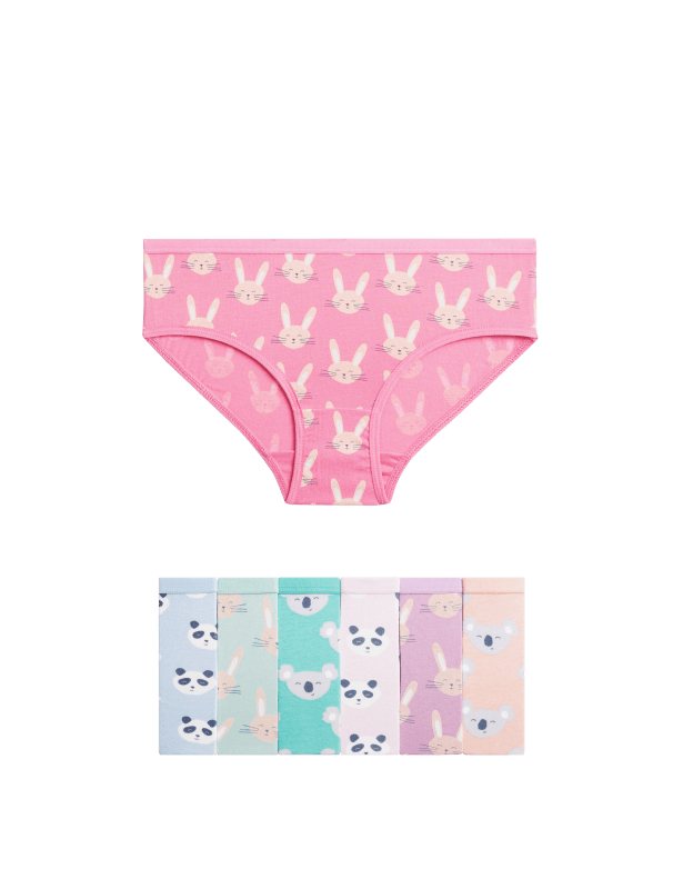 7pk Cotton Rich Animal Knickers (2-12 Yrs)