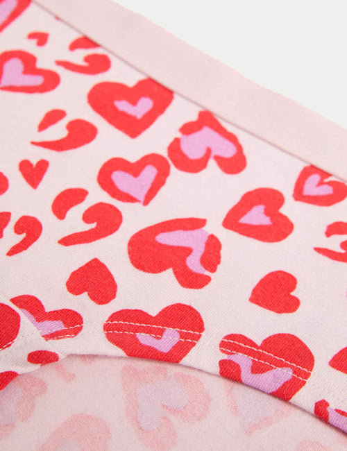 7pk Leopard Print & Heart Shorts (5-16 Yrs)