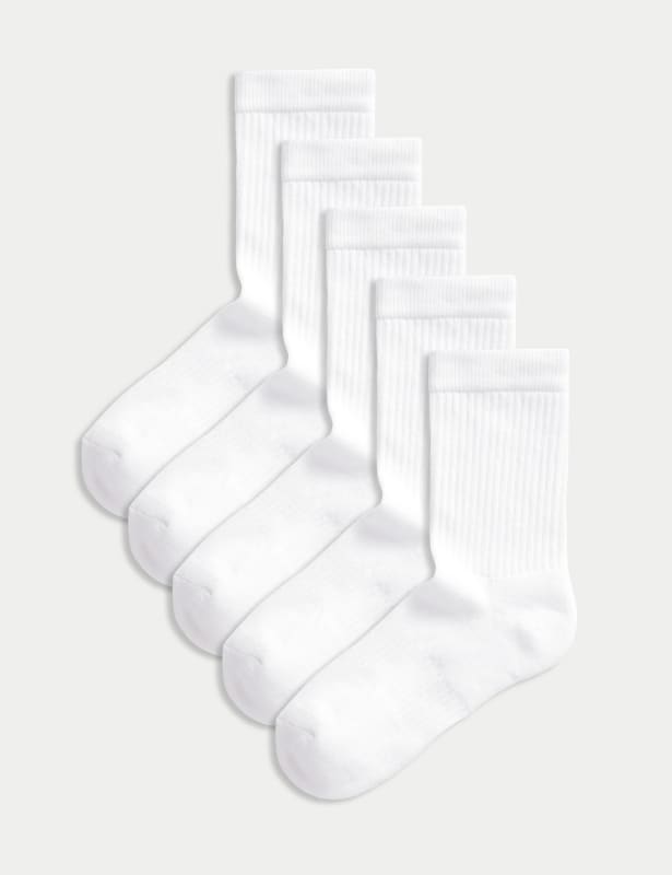 5pk Cotton Rich Sports Socks (6 Small - 10.5 Large)