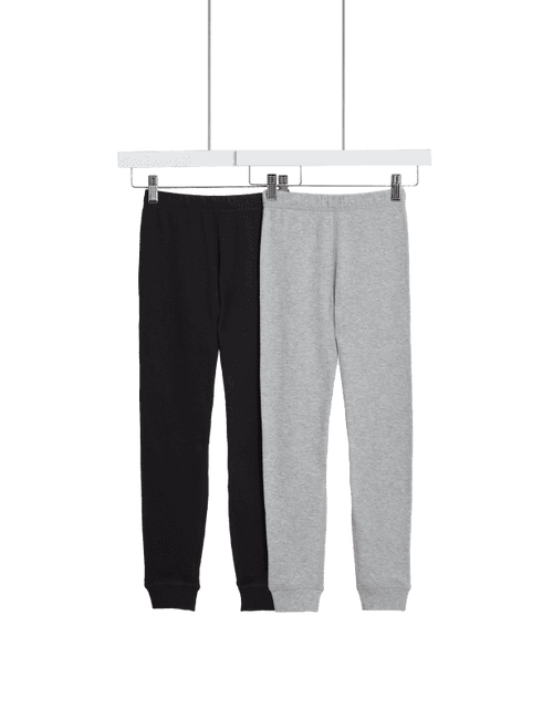 2pk Cotton Blend Thermal Leggings (2-14 Yrs)