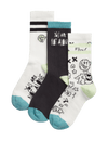 3pk Cotton Rich Patterned Socks (6 Small - 7 Large)