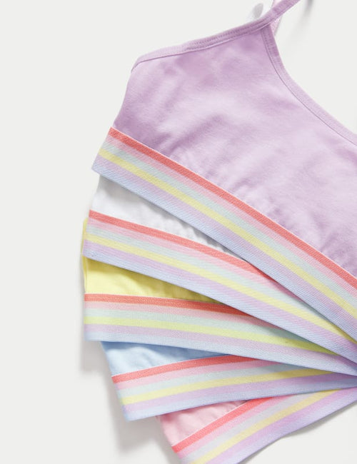 5pk Cotton-Rich Rainbow Crop Tops (6-16 Yrs)