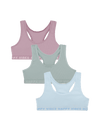 3pk Cotton-Rich Racerback Crop Tops (6-16 Yrs)