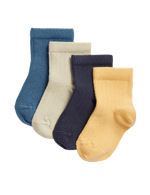 4pk Cotton Rich Ribbed Baby Socks