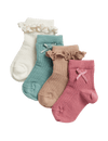 4pk Cotton Rich Frill Socks (0-3 Yrs)